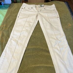 Converse One Star off-white jeans with brown stitching